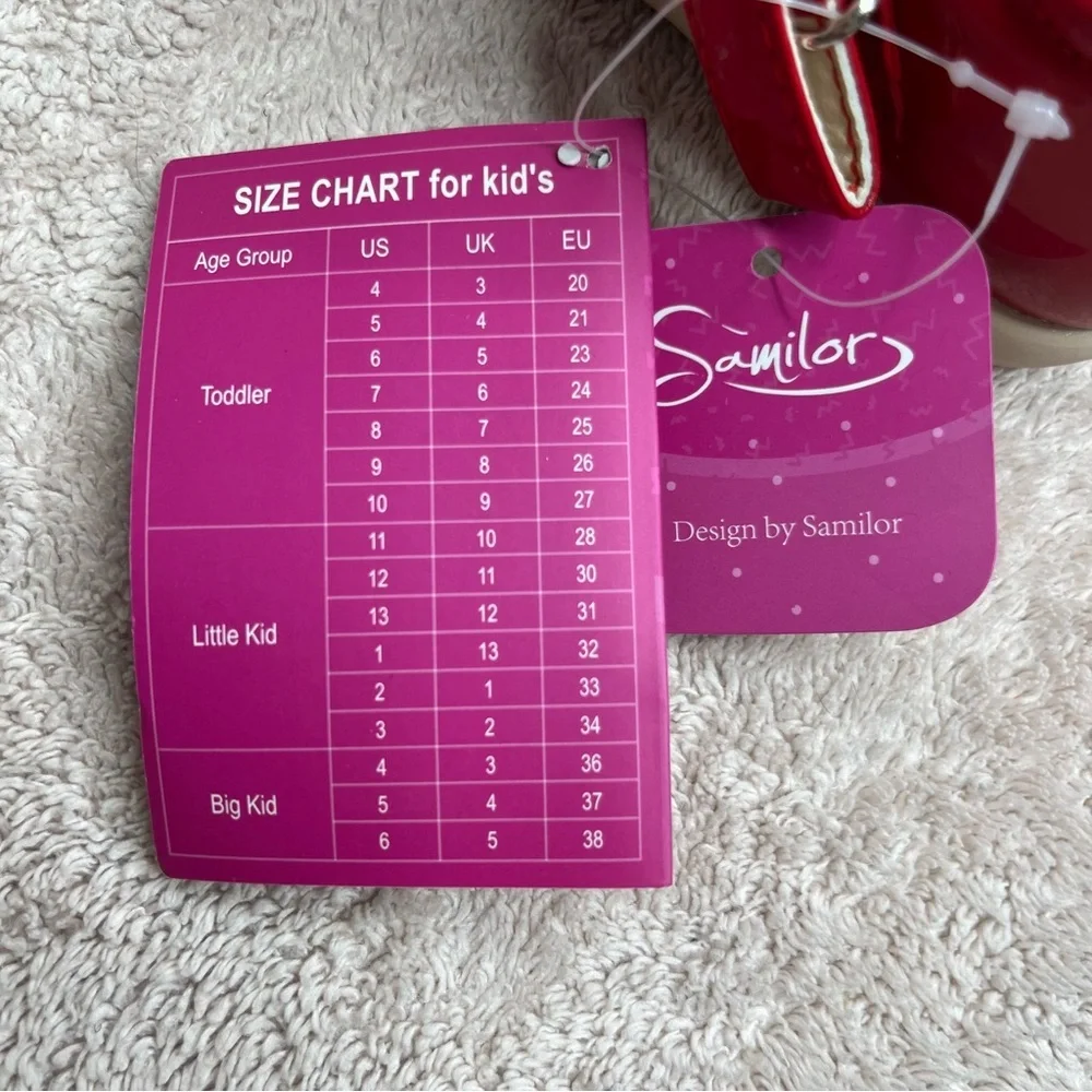 Samilor Bow Mary Janes Dress Shoes-Red-Toddler 9-Christmas-Holiday-Festive-Party - Picture 5 of 8